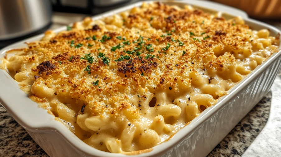 Close-up of Chick-fil-A mac and cheese.
