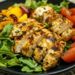 Close-up of homemade chicken salad sauce.