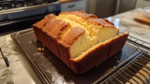 A pound cake, showing the storage process, with the title do pound cakes need to be refrigerated.