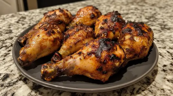 Cooking chicken in a pan on a stove.