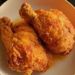 Boom boom chicken with side dishes including rice and vegetables.