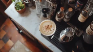 Perfectly poured espresso martini with Baileys.